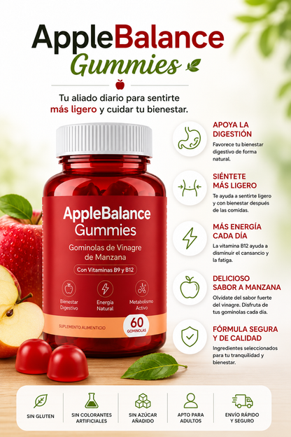 AppleBalance Gummies. Tu aliado diario para sentirte más ligero y cuidar tu bienestar.