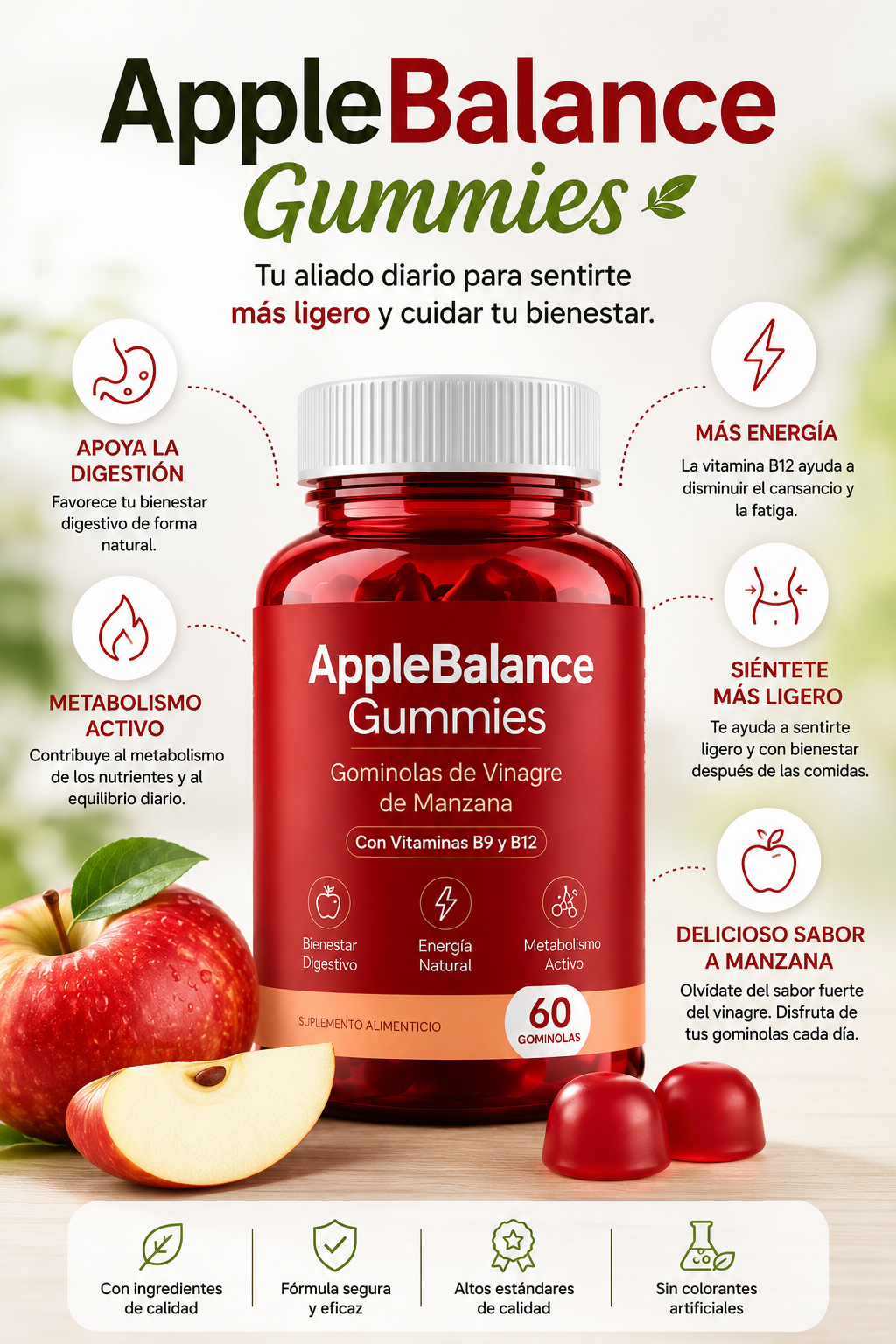 AppleBalance Gummies. Tu aliado diario para sentirte más ligero y cuidar tu bienestar.