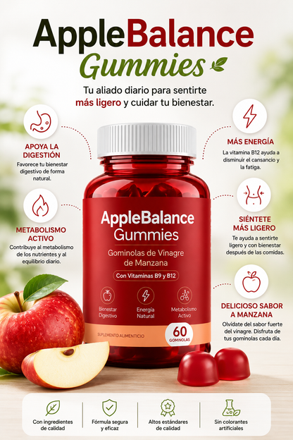 AppleBalance Gummies. Tu aliado diario para sentirte más ligero y cuidar tu bienestar.