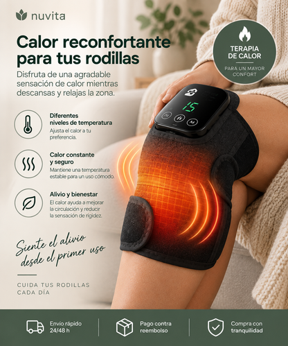Masajeador para la rodilla 3 en 1.  Ayuda a aliviar el dolor y la rigidez de tus rodillas sin salir de casa