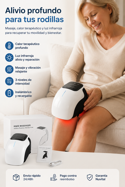 Masajeador de rodilla infrarrojo con terapia de calor y luz roja