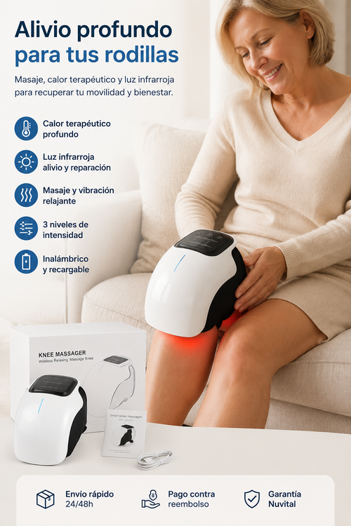 Masajeador de rodilla infrarrojo con terapia de calor y luz roja