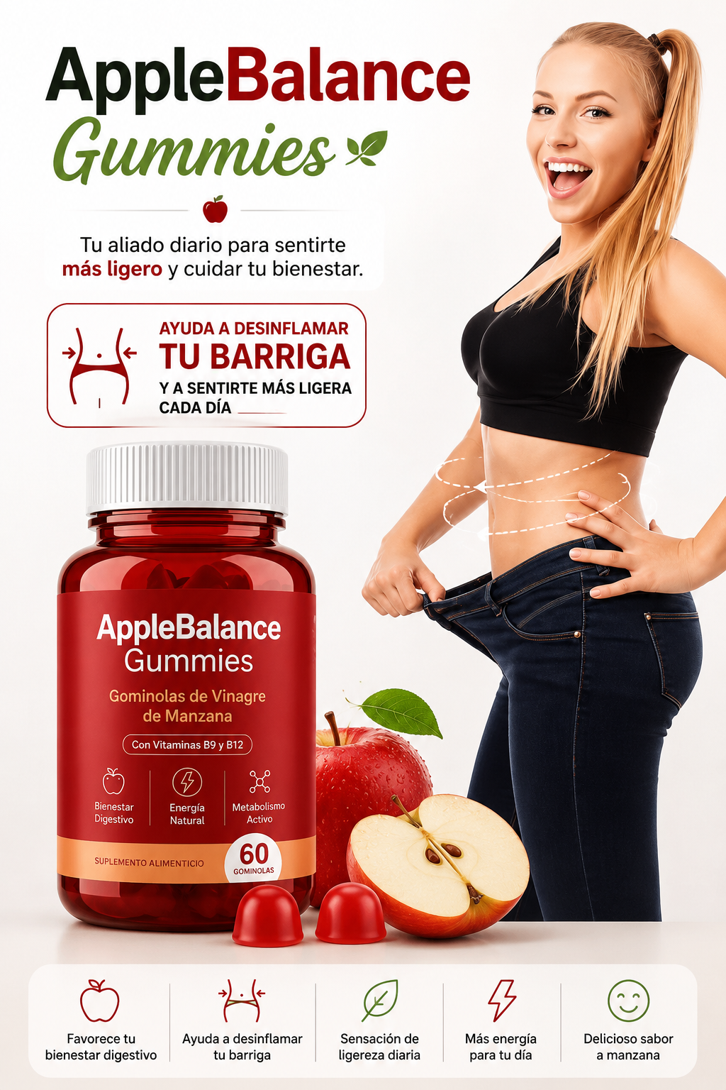 AppleBalance Gummies. Tu aliado diario para sentirte más ligero y cuidar tu bienestar.