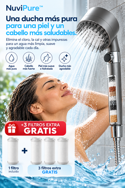 NuviPure. Agua más limpia. Mayor presión. Cuidado diario para tu piel y tu cabello.