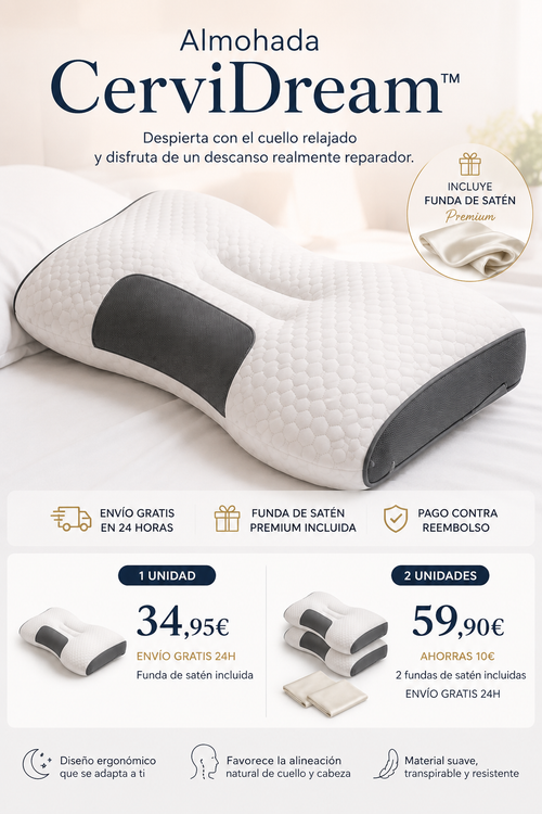 CerviDream Despierta con el cuello relajado y disfruta de un descanso realmente reparador.